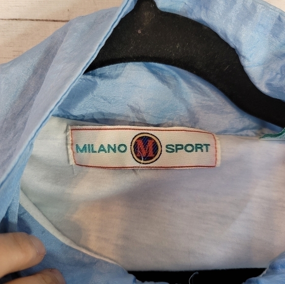 VINTAGE MILANO SPORT COLORBLOCK WINDBREAKER TRACK JACKET SZ LARGE - Picture 2 of 10